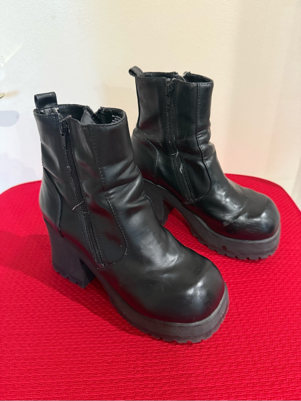 Women's Black Chunky Platform Heel Ankle Boots Route 66